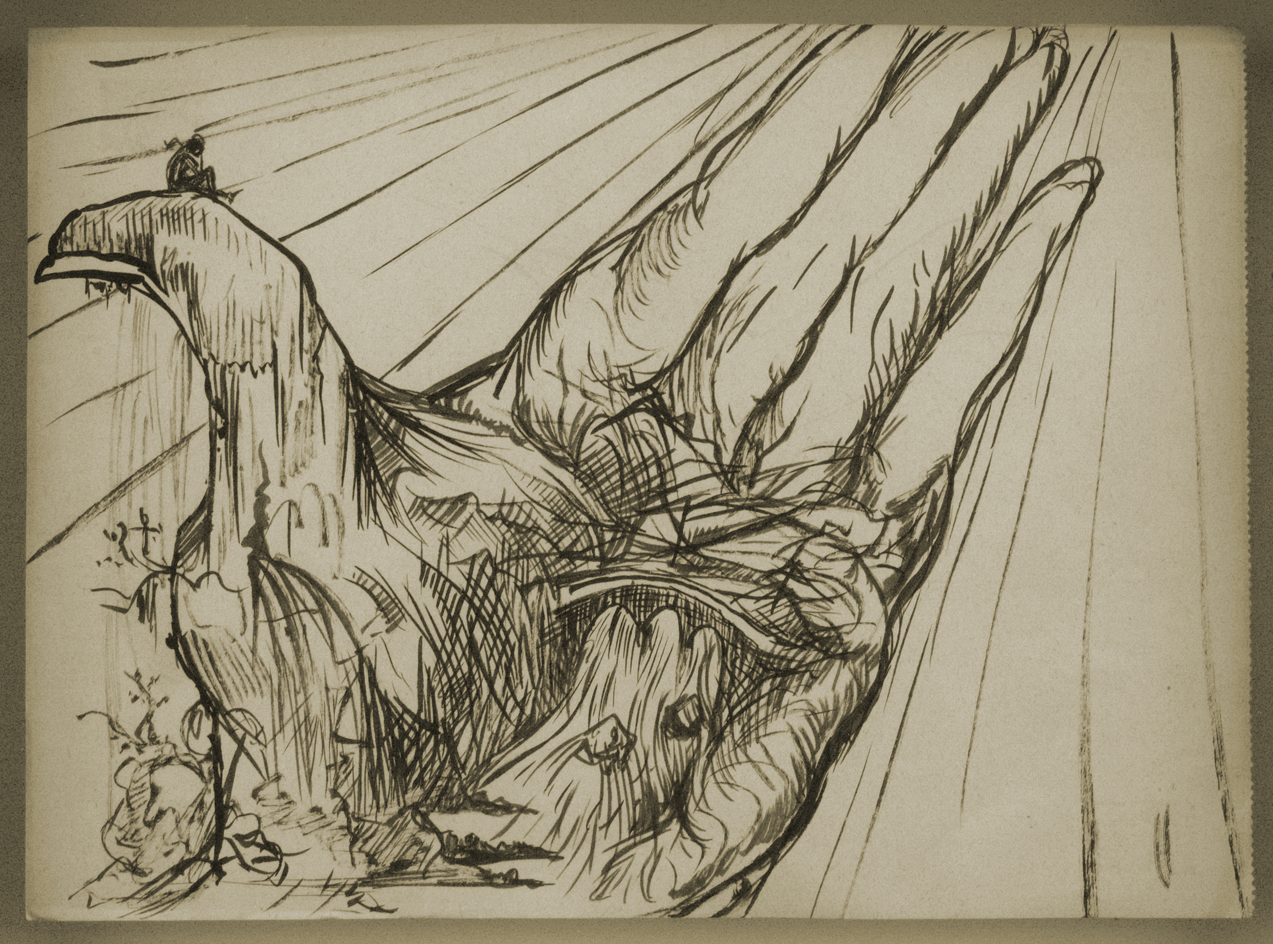 Mano, paisaje y otros croquis